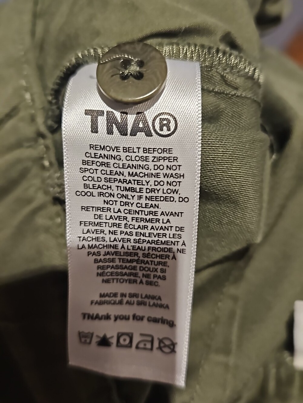 Aritzia TNA Cadet Cargo Pant High Rise Olive Utility Webbing Belt 100% Cotton S - Picture 11 of 13